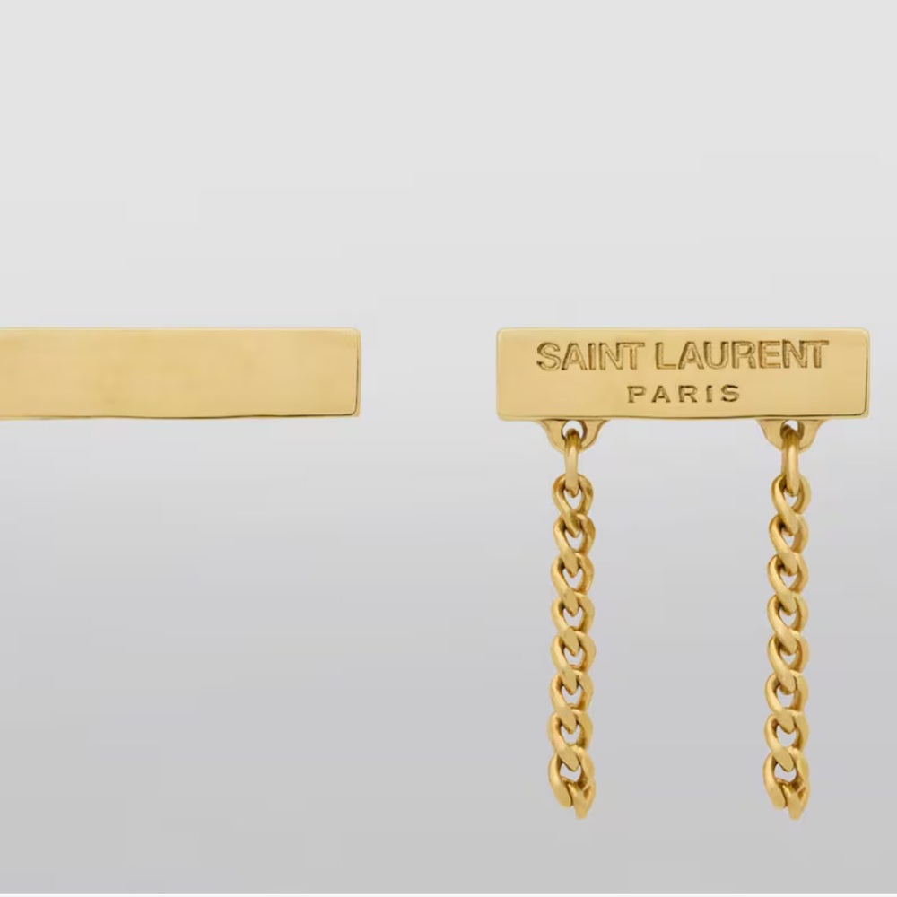 YSL Gold Chain Bar Earrings - Picture 2 of 6